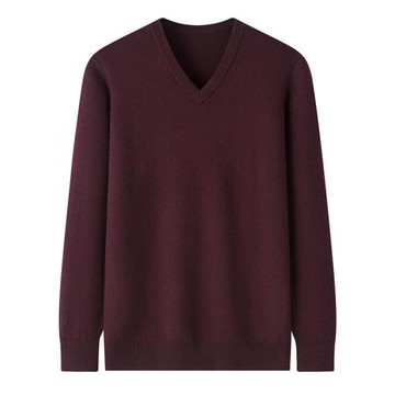 鄂爾多斯市產羊絨衫男V領加厚保暖秋冬基礎款打底衫毛衣毛衫K4558