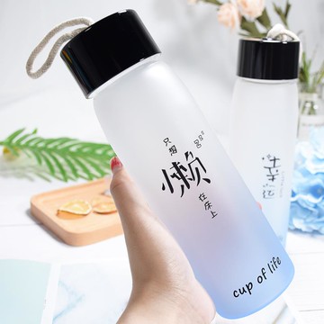 水杯男玻璃杯女磨砂簡約ins風便攜茶杯清新森系新款潮流杯子