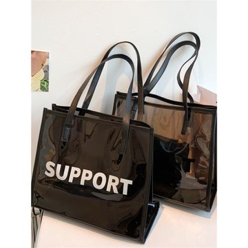 防水大容量托特包包女2025新款夏天PVC透明果凍手提袋單肩大包包