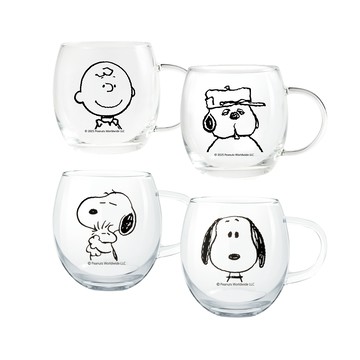 【康寧Pyrex】SNOOPY史努比 超可愛黑白復刻耐熱玻璃杯/蛋型杯