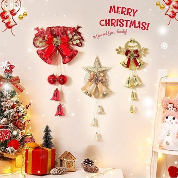 2027🎅🎁 聖誕節裝飾聖誕樹掛件花環鈴鐺門掛場景氛圍佈置用品家用創意掛飾