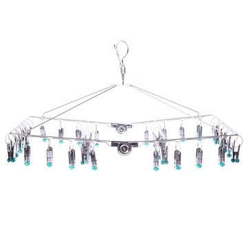 特力屋 不鏽鋼摺疊秒收曬衣架38夾