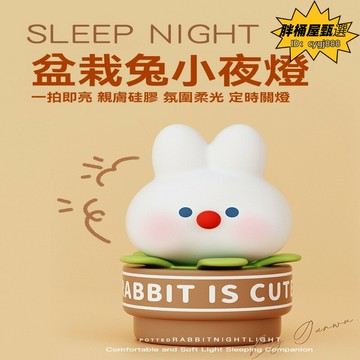 盆栽兔小夜燈 小夜燈 床頭燈 氛圍燈 夜燈 氣氛燈 拍拍燈 櫥櫃燈 照明燈 露營燈 床頭小夜燈 生日禮物