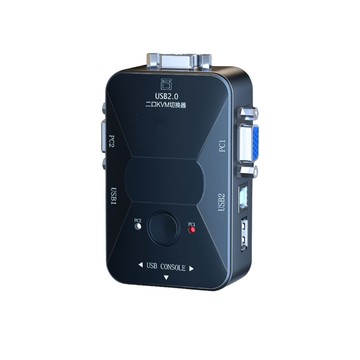 山澤 KVM 2進1出切換器USB/VGA多電腦主機螢幕切換器