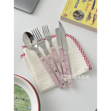 法式304不銹鋼西餐牛排三件套裝家用黃油果醬刀叉勺甜品蛋糕餐具