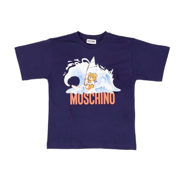 Moschino Kids 藍色泰迪熊 T-shirt