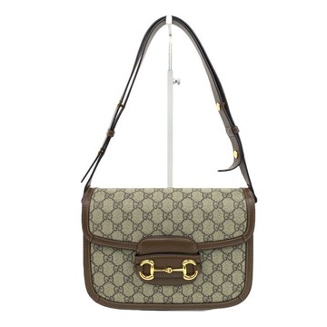 gucci棕色老花郵差信封肩背包