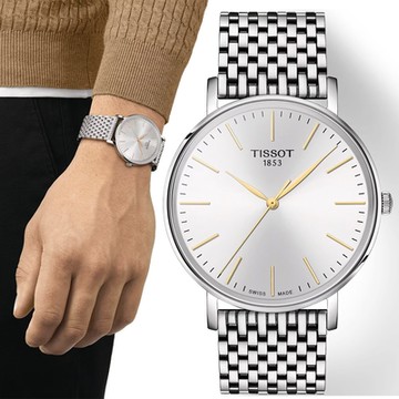 TISSOT 天梭 官方授權 Everytime 經典雋永大三針手錶 1212購物節 送禮推薦-40mm T1434101101101