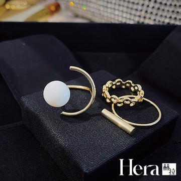 【Hera 赫拉】理智派生活同款珍珠套裝關節戒三件組  H11008136