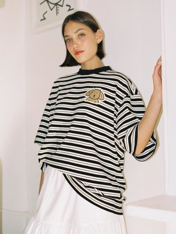 BIG PAM PATCH OVERSIZED T SHIRT(UNISEX)_BLACK
