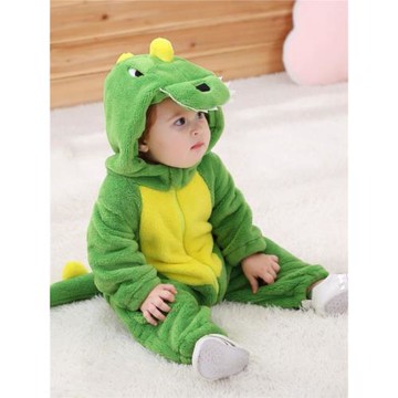 嬰兒外出連體衣秋冬季加厚哈衣寶寶可愛超萌恐龍動物爬爬服0-3歲1