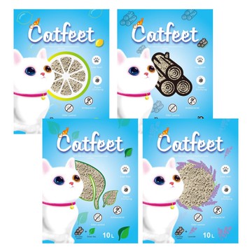 【3包組免運】CatFeet 碳球砂10L活性碳｜活性碳+綠茶｜活性碳+檸檬｜活性碳+薰衣草 貓砂