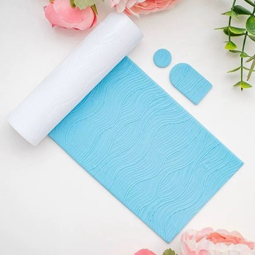 水波 紋理 軟陶 擀麪 滾輪 流動 紋路 粘土 壓花棒 耳環 吊墜 diy 手作工具 翻糖模具 黏土工具