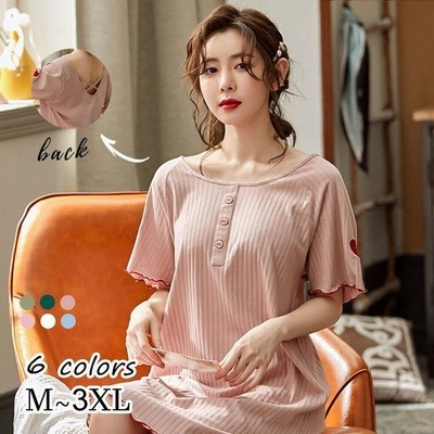 ネグリジェ パジャマ レディース 春 夏 半袖 ワンピース パジャマ ネグリジェ ワンピースタイプ ワンピ 綿 パジャマ 部屋着 ゆたっり 可愛い 通販 Lineポイント最大get Lineショッピング