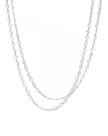 Platinum Free-Floating Diamond Necklace, 32"L
