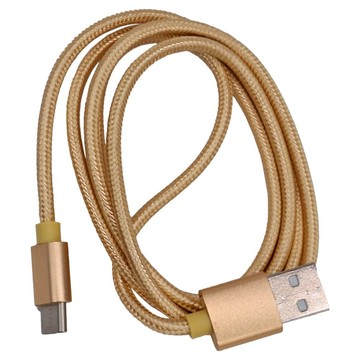 JELLiCO 杰力科 優雅系列 USB-Type-C 充電傳輸線 高精度118鍍錫銅線 防纏繞棉線 耐用不易斷  1m  金色  1條