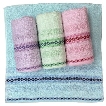 鎖環緞童巾 4條套裝 100%棉 台灣製造  1組