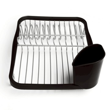 UMBRA Sinkin 餐具收納筒 + 碗盤瀝水架 35.6cm  1個  1層  黑色 + 銀色