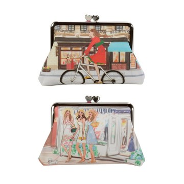 Reiko Aoki青木禮子彩繪心型珠扣零錢包(任選)730209｜GoBrand購名牌