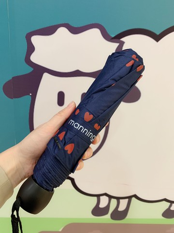 小清新愛心黑膠防紫外線三折晴雨兩用傘防曬傘折疊傘太陽傘雨傘