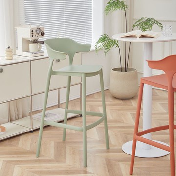 北歐簡約吧臺椅創意塑料酒吧椅可疊放高腳椅定制家用高腳凳設計師 z8091