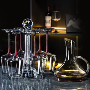 輕奢紅酒杯醒酒器套裝家用高檔歐式大號高腳杯葡萄酒杯架倒掛酒具