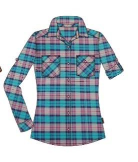 ├登山樂┤台灣MOUNTNEER 山林 女CORDURA保暖格子襯衫-水藍 # 32B02-79