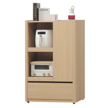 文創集 巴哈米2.7尺單門單抽雙拉盤電器櫃/餐櫃-80x40x120cm免組
