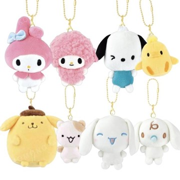 小禮堂 Sanrio 三麗鷗 絨布磁鐵雙吊飾 (好友款) 美樂蒂 帕恰狗 大耳狗