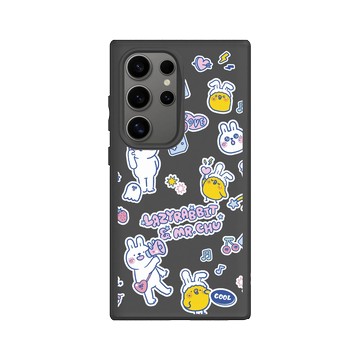 Galaxy S24 Ultra SolidSuit 黑 - 懶散兔與啾先生 Lazy Rabbit and Mr.Chu - Y2K