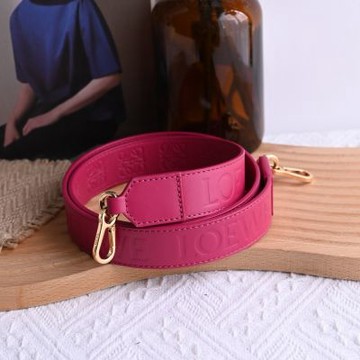LOEWE 羅威 簡約LOGO徽章雙面烙印替換肩背/斜背帶(桃粉-102cm)