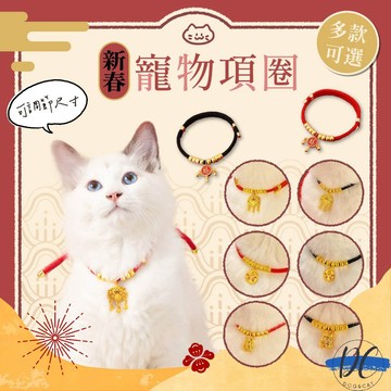 【DC寵物有發票】🐾寵物新年項圈 長命鎖項圈 迎新春拜年項圈 福氣招財項圈 狗狗項圈 寵物項圈 貓咪項圈 喜氣 A271