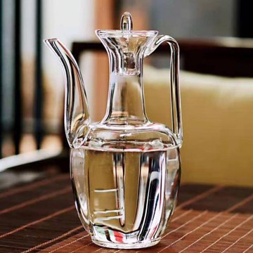 新中式仿古宋壺玻璃執壺酒具套裝純手工耐高溫仿宋瓜棱壺故宮