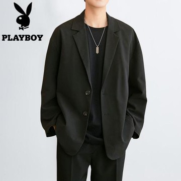 花花公子西服男春秋季2025新款寬松高級感外套輕熟風單件休閑西裝