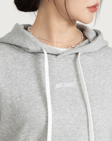 not today繡花開衩連帽大學T(兩色)