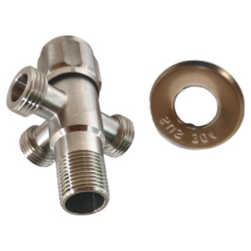 LEADER 麗達 304不鏽鋼 陶瓷芯 一進三出 三角凡而 不鏽鋼原色  215g  1個