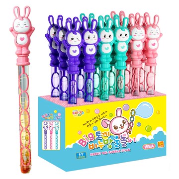 快樂兒童 40cm 大兔子造型泡泡棒 15入組  1組  薄荷綠+紫色+嬰兒粉紅色