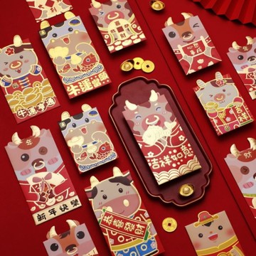 創意紅包 浮雕紅包袋 牛年紅包袋 老版發紅包 Q版立體紅包袋 牛年紅包袋 單入