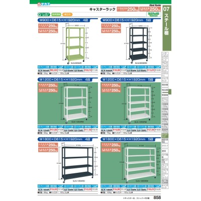 ポイント5倍】【直送品】 サカエ キャスターラック SLN-9055RD (170542