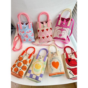 Nikki Haley2025新款小眾設計手機包時尚針織迷你斜挎包節日禮物