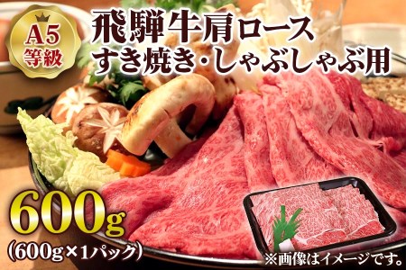 [A5等級] 飛騨牛肩ロースすき焼き・しゃぶしゃぶ用600g [0840]