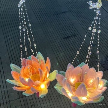 🔥桃園出貨-手工蓮花燈扭扭棒手提diy材料包中秋節日蓮花燈送閨蜜朋友禮物