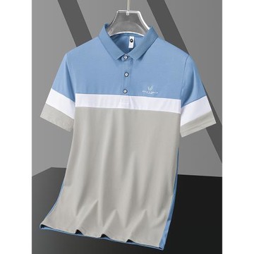 夏季冰絲polo衫男士短袖翻領t恤2025新款保羅上衣服潮牌帶領體恤