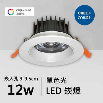 全光譜12W防眩光崁燈｜QC-20012W-CREE芯片