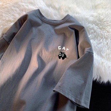 【M-5XL】100%純棉T恤 衣服 大尺碼男裝 日系男裝 短袖上衣 五分袖 圓領 短t 棉T 休閒 ins風 IP2Q