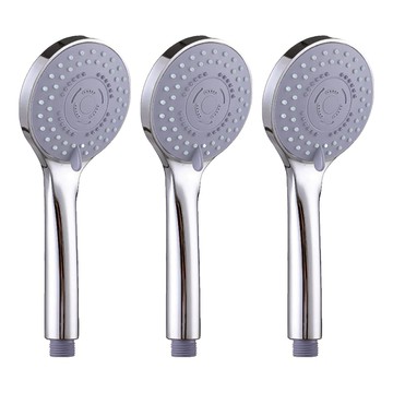 一鍵止水五檔小圓蓮蓬頭 - ABS材質 尺寸25cm x 9cm x 2cm 3入  銀色  1組