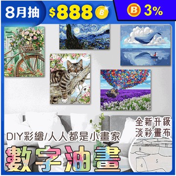DIY手繪數字油畫 彩繪 壁畫 掛畫  多款可選