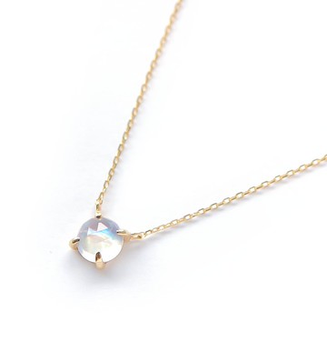 藍月光石 K10 項鍊玫瑰式切割 ~VALOA~ 六月生日石