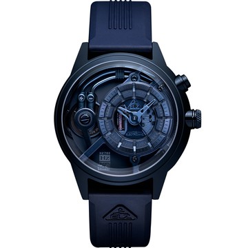 THE ELECTRICIANZ Steel Blue Z - Rubber 45mm 消光藍獨家電路發光手錶-ZZ-A4C/04-CRB