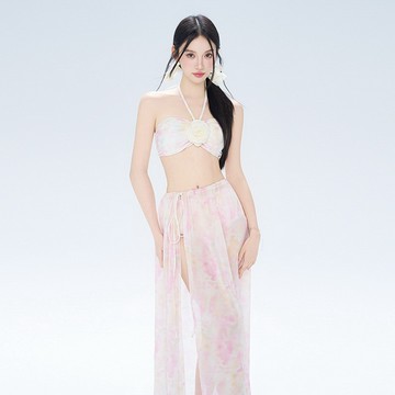 VIVILIAN甜美少女顯瘦性感比基尼碎花泳衣套裝